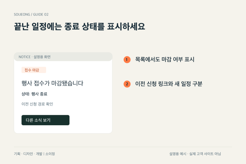 홈페이지 공지사항이 오래됐다면, 날짜와 운영 상태부터 점검하세요 본문 이미지 3