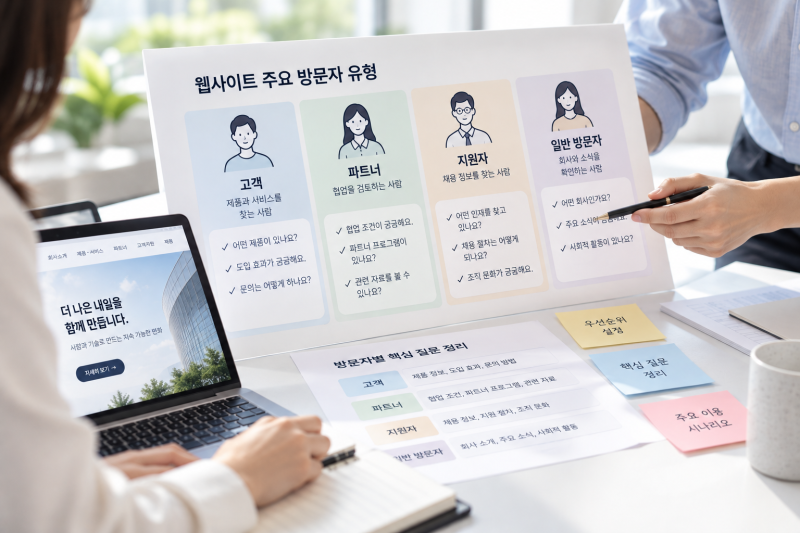 기업 홈페이지 제작, 방문자 유형별 메뉴구성 방법 본문 이미지 3