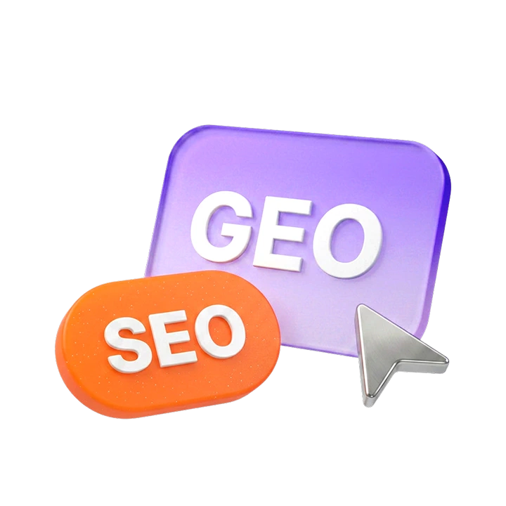 검색엔진 최적화 및 생성형 AI 검색 GEO 최적화 3D 배지