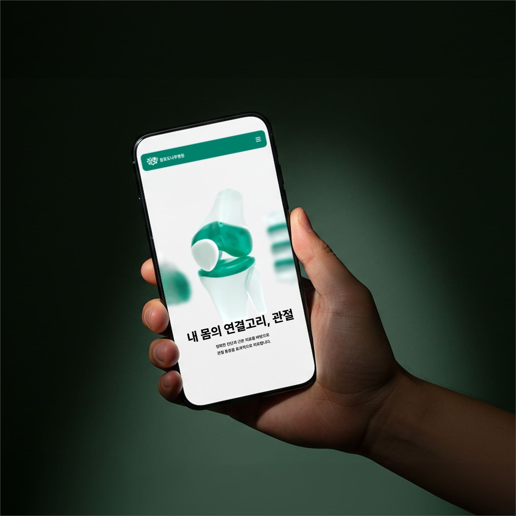 관절 3D 그래픽 목업